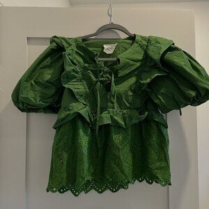 Hyacinth House Green Top with Front Lace